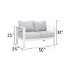 Wholesale Aluminum Double Two Seater Couch Modern Sofa White Furniture For Patio Outdoor