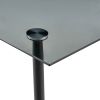 Glass Rectangle Grey Tables Glass Table Top and Metal Legs for Small Space,Dining Room, Home, Office, Kitchen