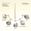 Bolsius Ivory Taper Candles 10 inch Long -100 Pack Candles for Christmas, Wedding, Dinner