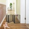 Pet Gate ‚Äì Dog Gate for Doorways;  Stairs or House ‚Äì Freestanding;  Folding ;  Dark brown; Arc Wooden