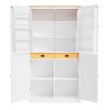 [Assembly Video Provided]TOPMAX 40.2x20x71.3inch High Freestanding Kitchen Pantry Large Cupboard Storage Cabinet with 2 Drawers, 2 Adjustable Shelves,