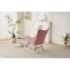 Rocking Chair Nursery, Solid Wood Legs Reading Chair with Teddy Fabirc Upholstered , Nap Armchair for Living Rooms, Bedrooms, Offices, Best Gift,Teddy
